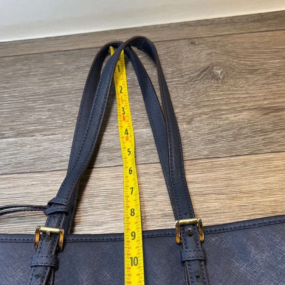 Michael Kors navy Blue Tote with Gold Accents